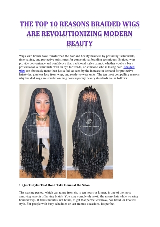 Professional Looking Braid wig for Human