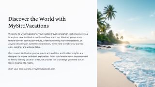 Discover the World with MySittiVacations