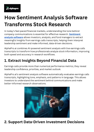 How Sentiment Analysis Software Transforms Stock Research