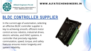 Precision Motion in Focus Choosing a Reliable BLDC Controller Supplier for Modern Automation