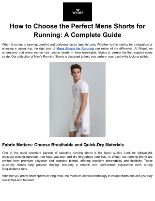 How to Choose the Perfect Mens Shorts for Running_ A Complete Guide