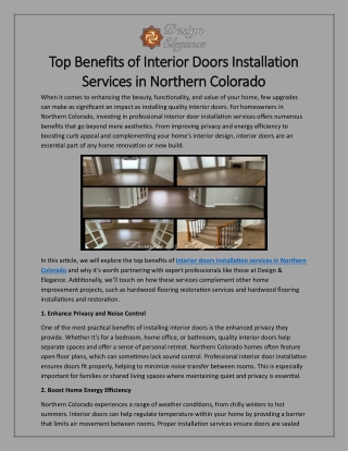 Interior Doors Installation Services Northern Colorado