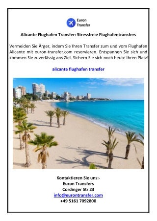 Alicante Flughafen Transfer: Stressfreie Flughafentransfers