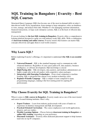 Generative AI Course in Bangalore | Online & Classroom Training