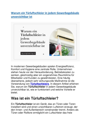 Warum ein Türluftschleier in jedem Gewerbegebäude unverzichtbar ist