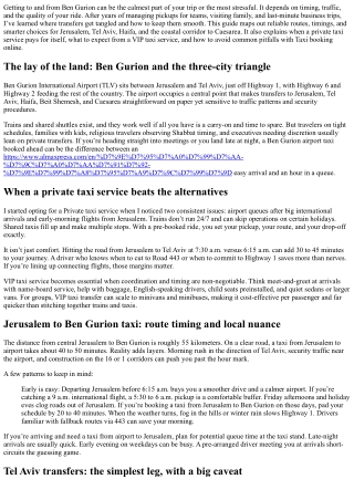 Ultimate Guide to Airport Transfer: Jerusalem, Tel Aviv, Haifa