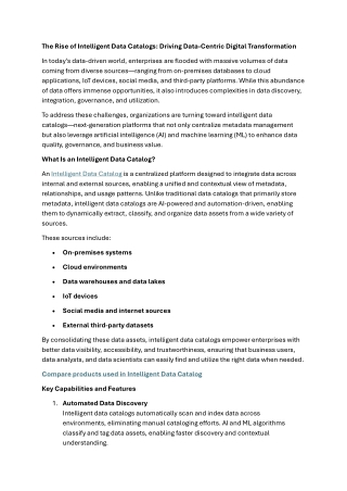 Intelligent Data Catalogs