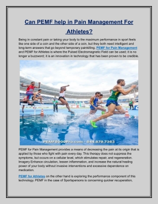 Can PEMF help in Pain Management For  Athletes?