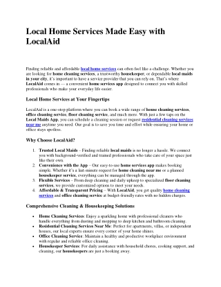 Local Home Services Made Easy with LocalAid