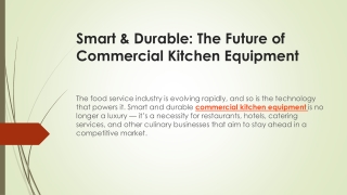 Commercial Kitchen Equipment | High-Quality Solutions for Modern Kitchens