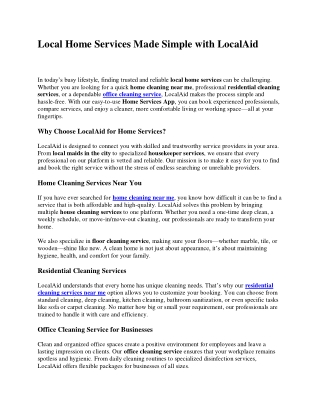 Local Home Services Made Simple with LocalAid