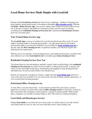 Local Home Services Made Simple with LocalAid