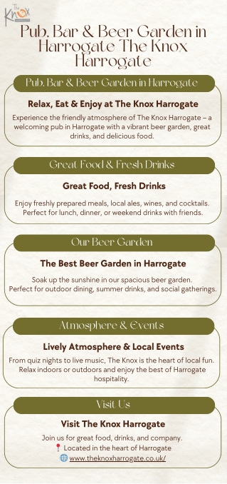 Pub, Bar & Beer Garden in Harrogate  The Knox Harrogate