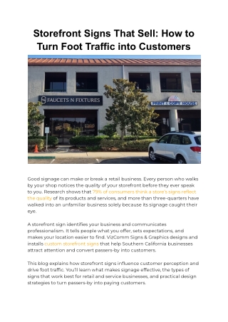 Storefront Signs That Sell: Boost Your Business by Converting Foot Traffic into