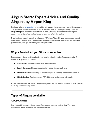 Airgun Store_ Your Ultimate Guide to Quality Airgun
