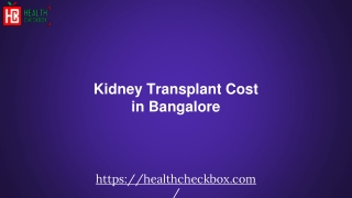 Kidney Transplant Cost in Bangalore