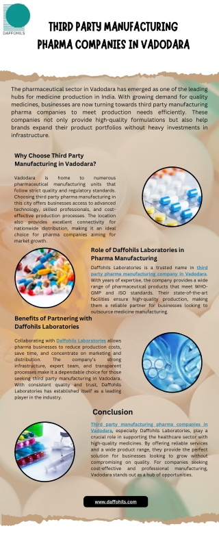 Third Party Manufacturing Pharma Companies in Vadodara