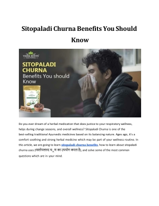 Sitopaladi Churna Benefits You Should Know