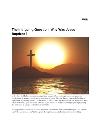 The Intriguing Question_ Why Was Jesus Baptized_