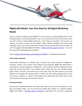 Mighty 8th Media Your One-Stop for All Digital Marketing Needs