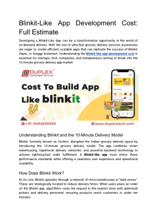 Blinkit-Like App Development Cost_ Full Estimate