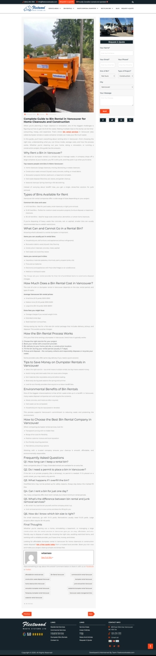 Complete Guide to Bin Rental in Vancouver for Home Cleanouts and Construction