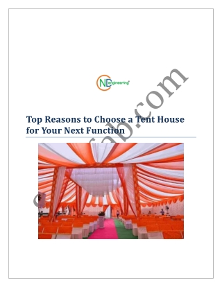 Top Reasons to Choose a Tent House for Your Next Function