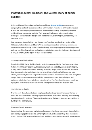 Innovation Meets Tradition