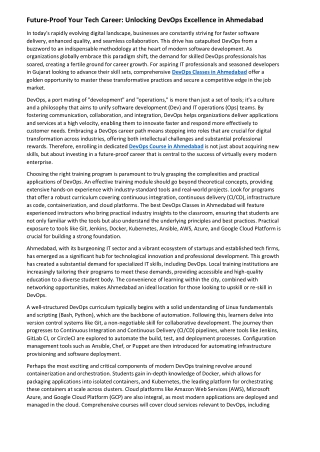 Future-Proof Your Tech Career Unlocking DevOps Excellence in Ahmedabad