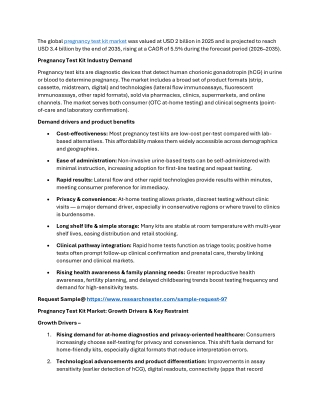 Pregnancy Test Kit Market Players and Forecast Till 2035