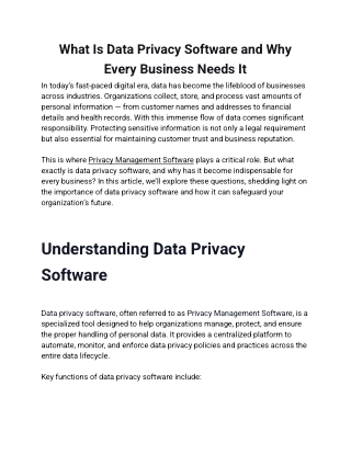 What Is Data Privacy Software and Why Every Business Needs It