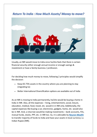 How Much Money or Assets Should You Move Back to India?