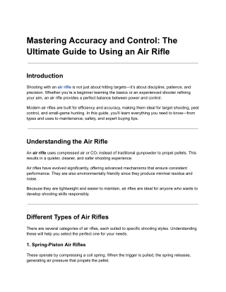 The Ultimate Guide to Using an Air Rifle