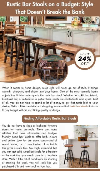 Rustic Bar Stools on a Budget: Style That Doesn’t Break the Bank