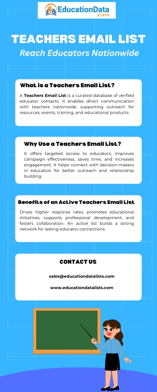 Teachers Email List - Reach Educators Nationwide