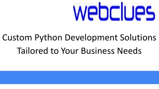 Custom Python Development Solutions Tailored to Your Business Needs