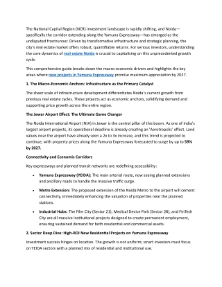 The Definitive Investment Guide Why Real Estate Noida is the Top NCR Growth Story