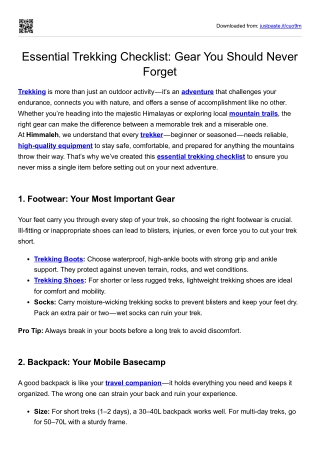 Essential Trekking Checklist: Gear You Should Never Forget