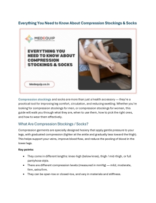 Everything You Need to Know About Compression Stockings & Socks