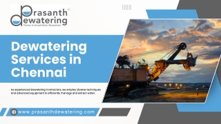 Professional Dewatering in Chennai | Prasanth Dewatering