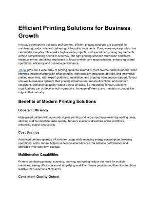 Tenaui Printer Suppliers