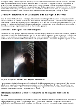 Transporte e entrega Sorocaba rápido e seguro para sua mudança urgente