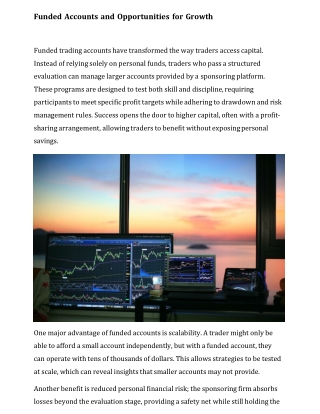 Funded Accounts and Opportunities for Growth