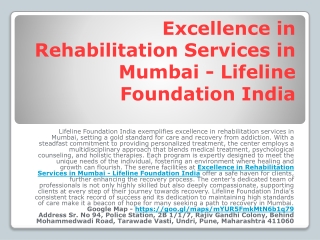 Leading Rehabilitation Services in Mumbai - Lifeline Foundation India