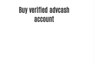 Buy verified advcash account