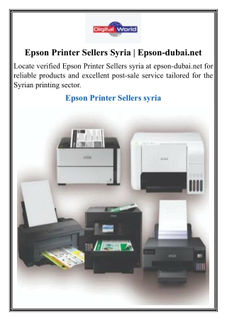 Epson Printer Sellers Syria  Epson-dubai.net