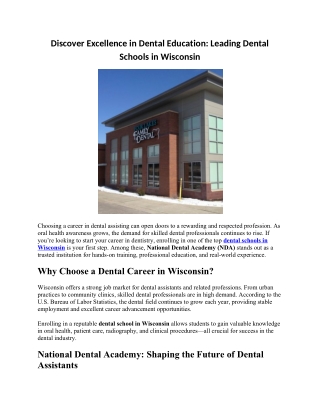 Discover Excellence in Dental Education: Leading Dental Schools in Wisconsin