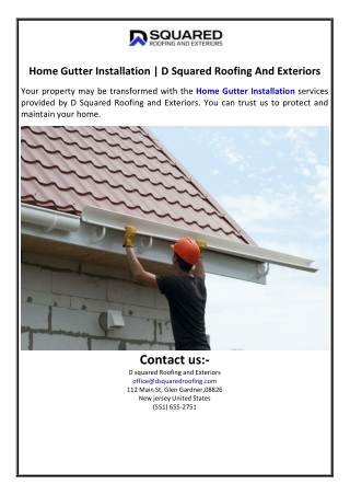 Home Gutter Installation | D Squared Roofing And Exteriors