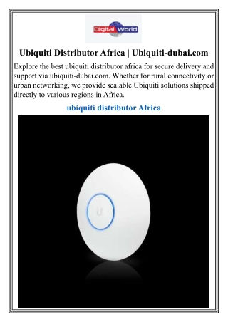 Ubiquiti Distributor Africa  Ubiquiti-dubai