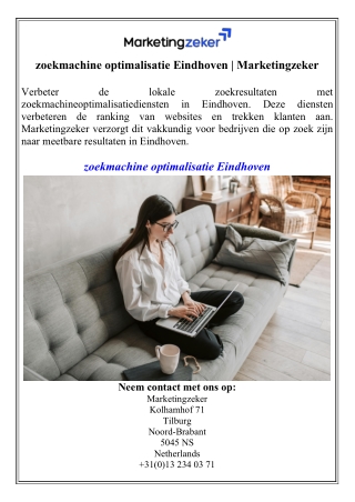 zoekmachine optimalisatie Eindhoven  Marketingzeker